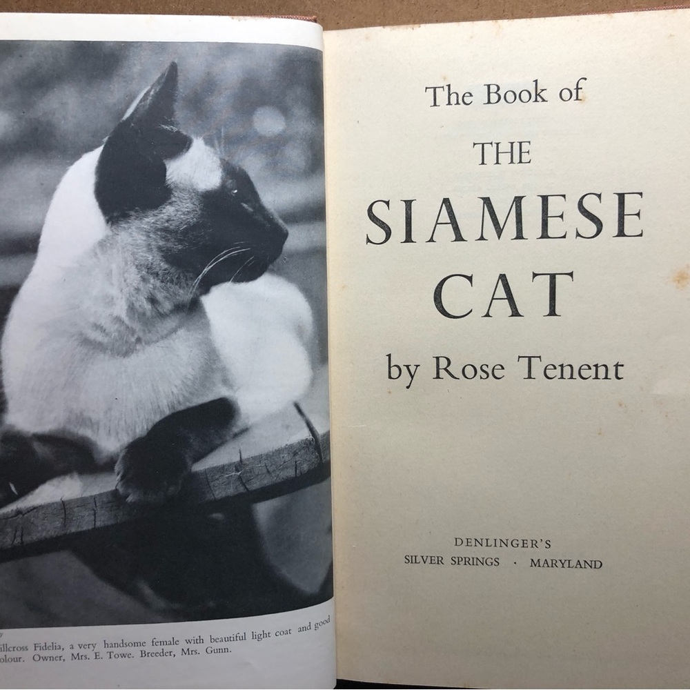 The Book Of The Siamese Cat (Rose Tenent - 1950) Hardcover